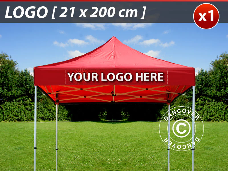 1 frisetryk 21x200cm til FleXtents, centreret