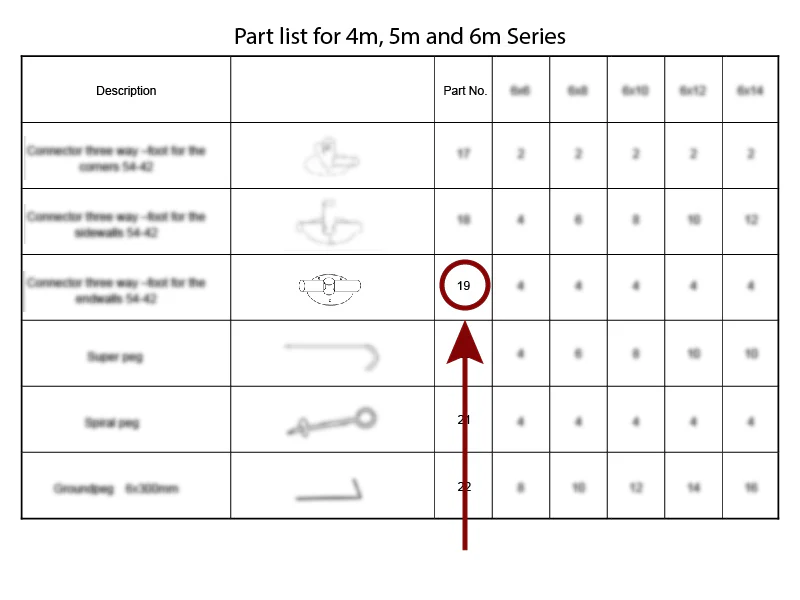 2-vejs samling til bundramme, Ø42mm - Image 3