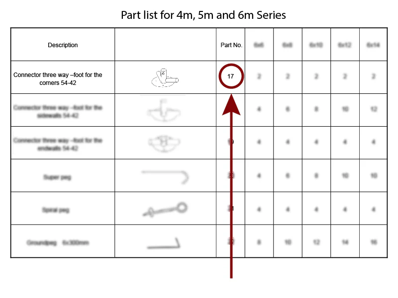 3-vejs samling til bundramme, Ø42+Ø54mm - Image 3