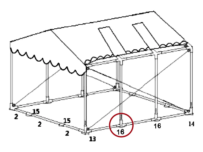 3-vejs samling til bundramme, Ø42+Ø54mm - Image 4