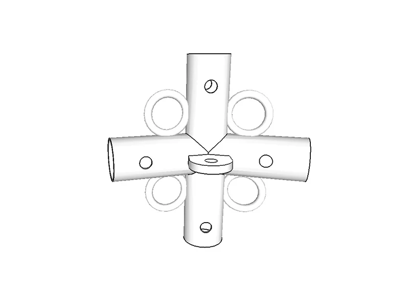 4-vejs samling, Ø42+Ø54mm, 140°