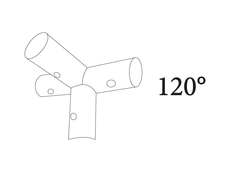 4-vejs samling, Ø42mm, 120° - Image 2