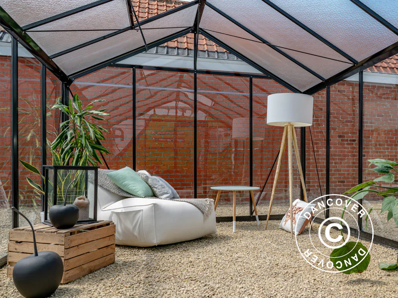 ACD Drivhus glas, FLORA 13,6m², 3,06x4,45x2,83m, Sort - Image 8