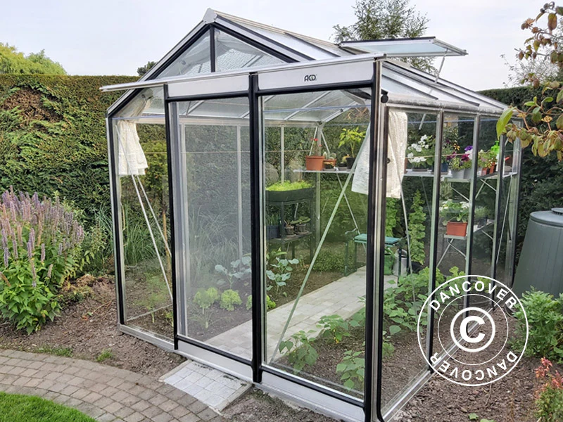 ACD Drivhus glas, FLORA 6,9m², 2,32x2,98x2,35m, Sølv - Image 3