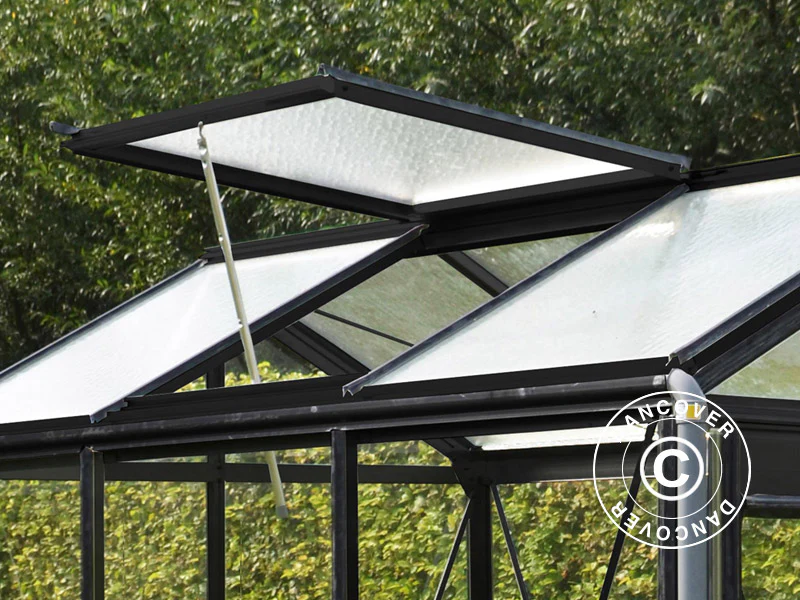 ACD Drivhus glas, PICCOLO 4,7m², 1,59x2,98x2,21m, Sort - Image 6