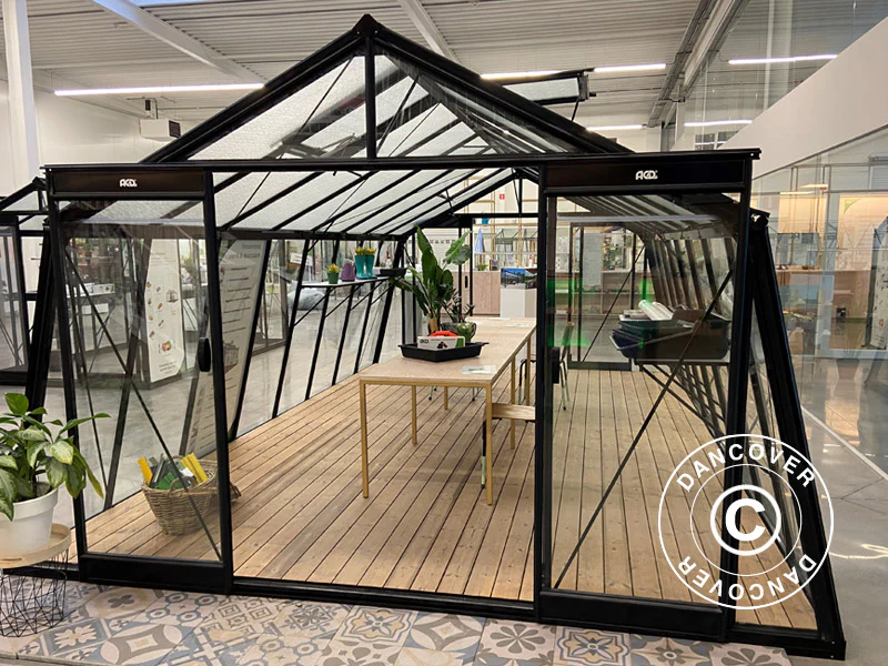 ACD Drivhus glas, VESTA 22,5m², 3,8x5,93x2,53m, Sort - Image 5