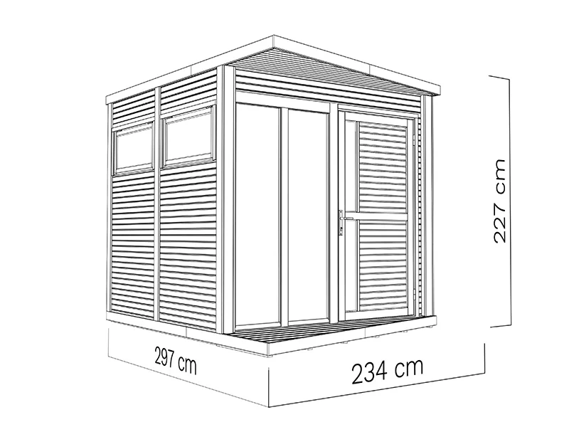 Anneks i træ, Bertilo Concept, 2,34x2,97x2,27m, Antracit - Image 4