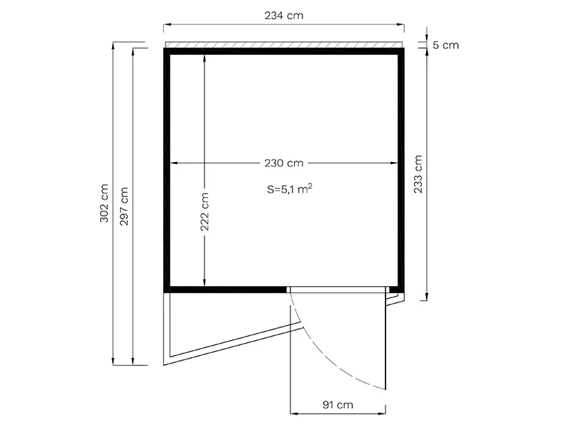 Anneks i træ, Bertilo Concept, 2,34x2,97x2,27m, Natur - Image 5
