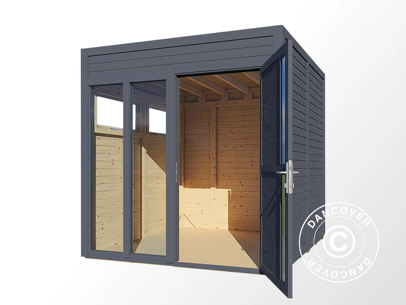 Anneks i træ, Bertilo Cubus 2O, 2,26x2,34x2,32m, Antracit - Image 4