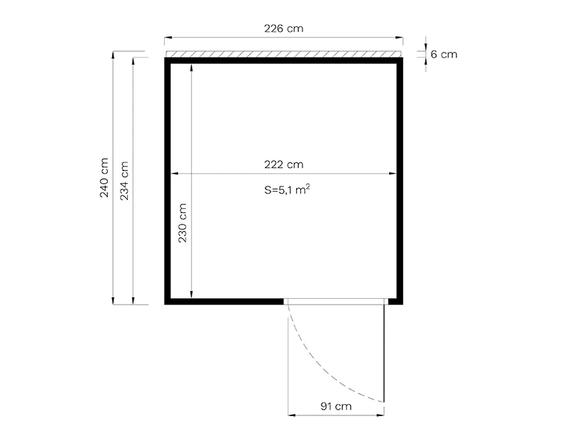 Anneks i træ, Bertilo Cubus 2O, 2,26x2,34x2,32m, Antracit - Image 6