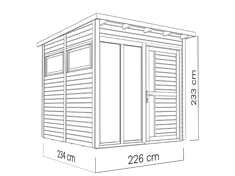 Anneks i træ, Bertilo Pentus 2O, 2,26x2,34x2,33m, Antracit - Image 5