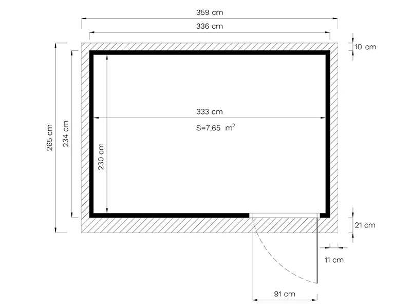 Anneks i træ, Bertilo Pentus 3O, 3,37x2,34x2,33m, Antracit - Image 6
