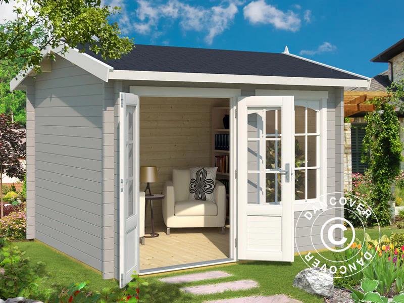 Anneks i træ Stavanger 3x2,5x2,45m, 44mm, Lysegrå - Image 2