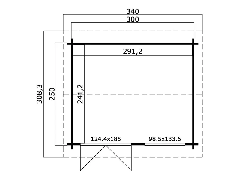 Anneks i træ Stavanger 3x2,5x2,45m, 44mm, Mørkegrå - Image 3