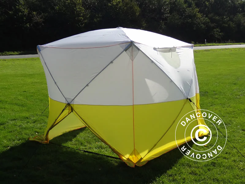 Arbejdstelt, FleXshelter Basic, 1,8x1,8x2m, Flammehæmmende, Gul/Hvid - Image 5