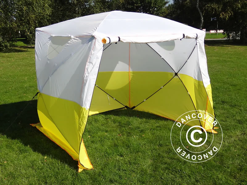 Arbejdstelt, FleXshelter Basic, 1,8x1,8x2m, Flammehæmmende, Gul/Hvid - Image 8