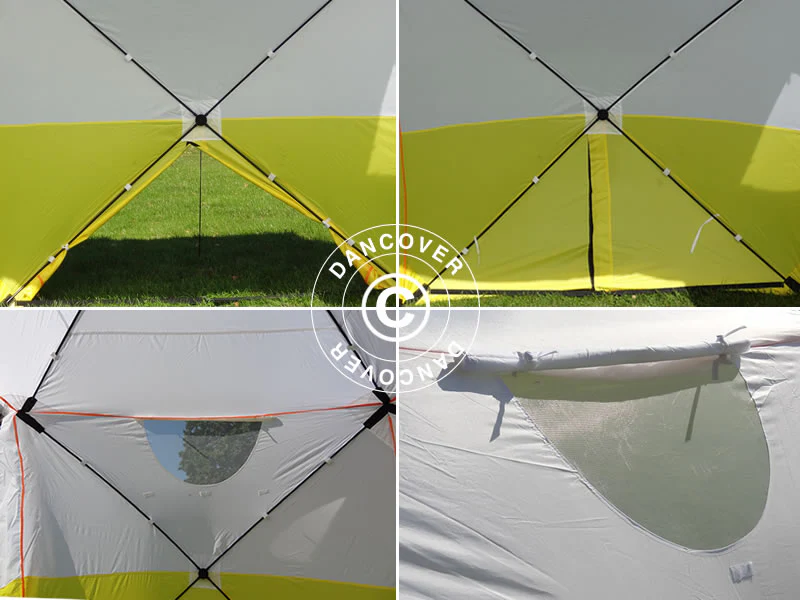 Arbejdstelt, FleXshelter Basic, 1,8x1,8x2m, Flammehæmmende, Gul/Hvid - Image 9