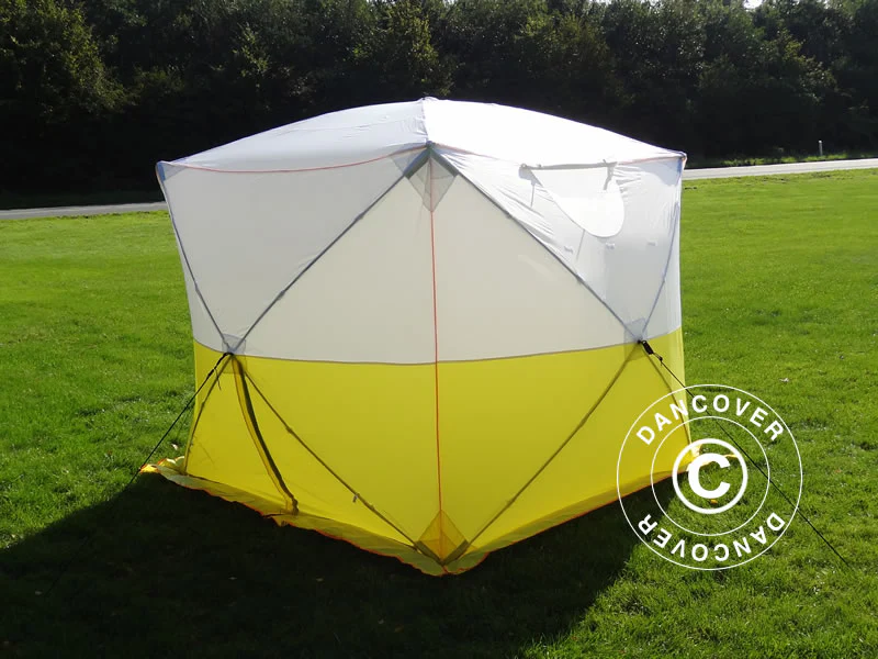 Arbejdstelt, FleXshelter Basic+, 3x3x2m, Flammehæmmende, Gul/Hvid - Image 5