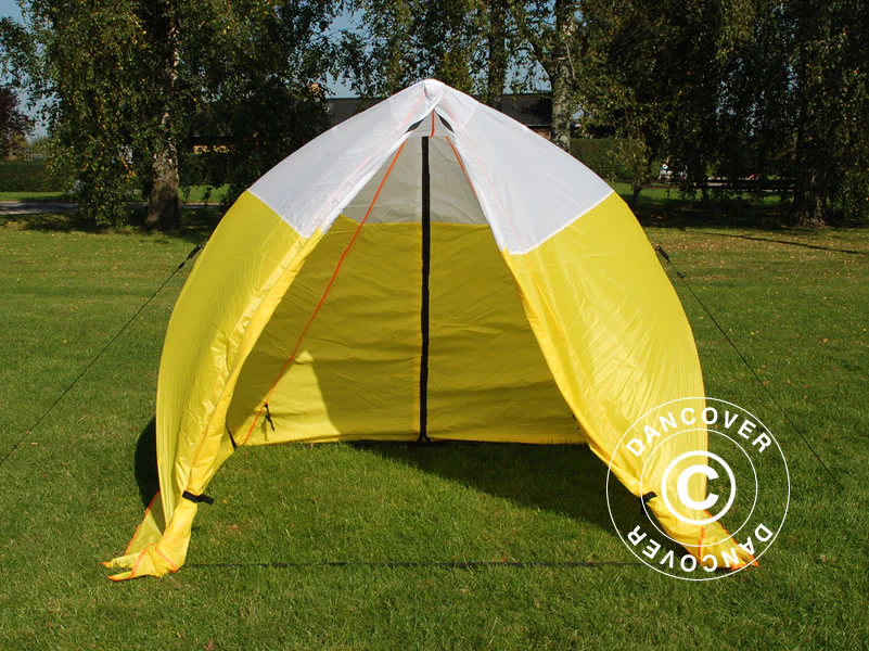 Arbejdstelt, FleXshelter Basic Triangle, 1,8x1,9x2m, Flammehæmmende, Gul/Hvid - Image 3