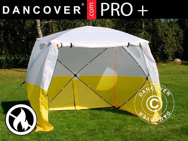 Arbejdstelt, FleXshelter PRO+, 2,1x2,1x2m, PVC, Flammehæmmende, Gul/Hvid