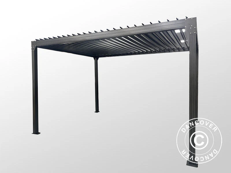 Bioklimatisk pergola pavillon Monterey S2, 3x4m, Sort - Image 3