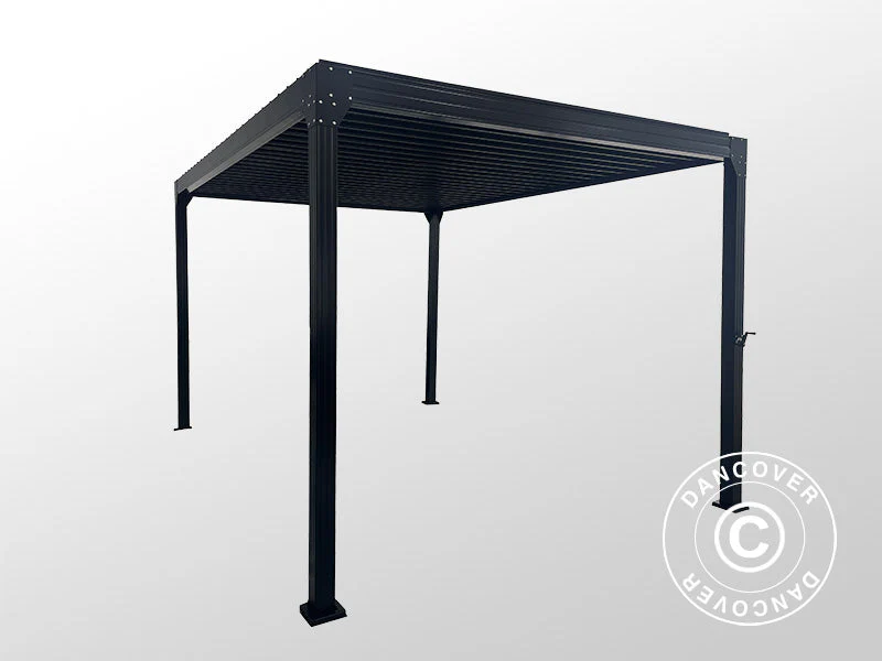 Bioklimatisk pergola pavillon Monterey S2, 3x4m, Sort - Image 4
