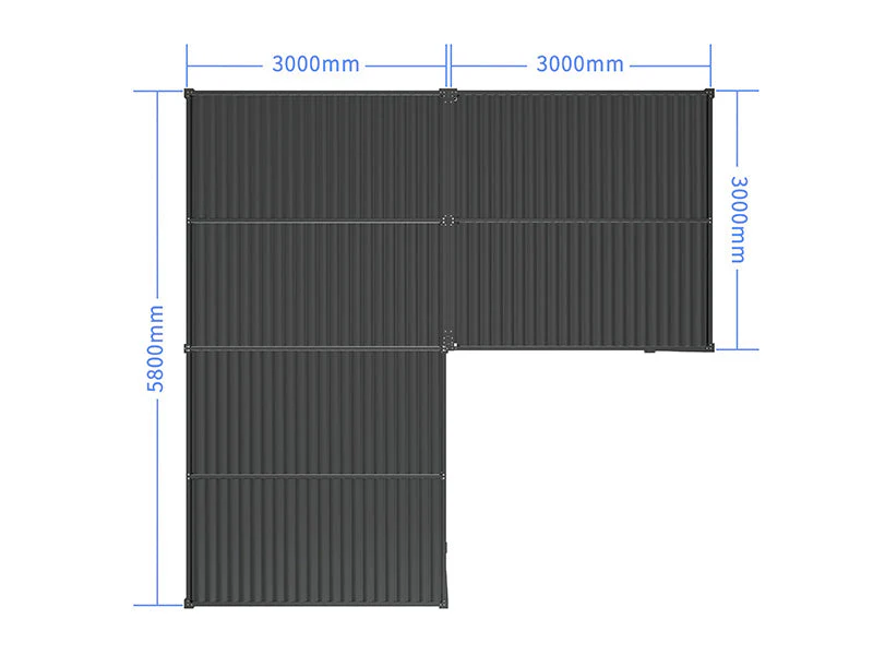 Bioklimatisk pergola pavillon San Pablo Alu+, 3x3m, 3x5,8m, Sort, 2 stk. - Image 6