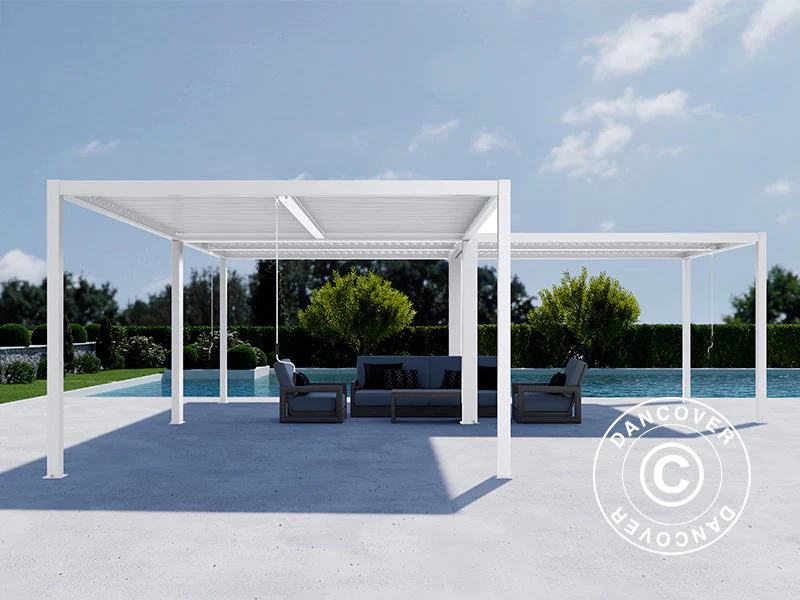 Bioklimatisk pergola pavillon San Pablo Alu+, 3x3m, Hvid, 3 stk. - Image 3