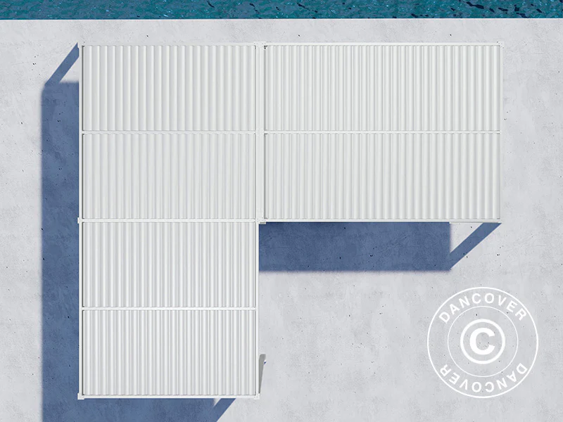Bioklimatisk pergola pavillon San Pablo Alu+, 3x4m, 4x5,8m, Hvid, 2 stk. - Image 5