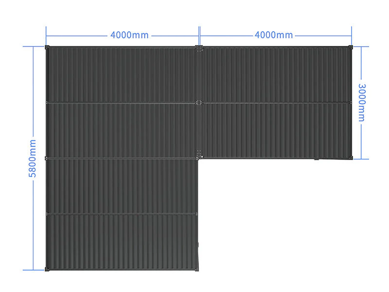 Bioklimatisk pergola pavillon San Pablo Alu+, 3x4m, 4x5,8m, Sort, 2 stk. - Image 6