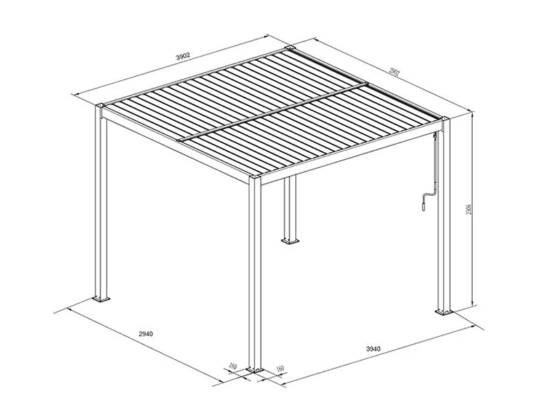 Bioklimatisk pergola pavillon San Pablo Alu+, 3x4m, Hvid, 3 stk. - Image 7