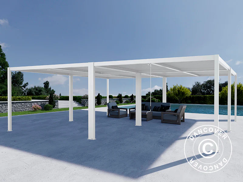 Bioklimatisk pergola pavillon San Pablo Alu+, 3x4m, Hvid, 4 stk. - Image 2