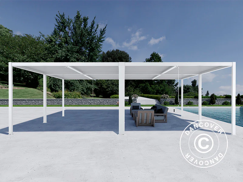Bioklimatisk pergola pavillon San Pablo Alu+, 3x4m, Hvid, 4 stk. - Image 3