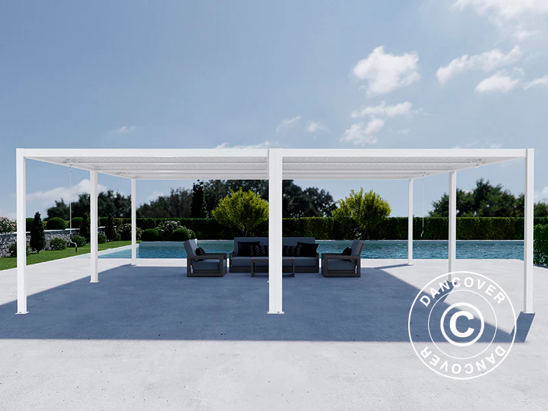 Bioklimatisk pergola pavillon San Pablo Alu+, 3x4m, Hvid, 4 stk. - Image 4