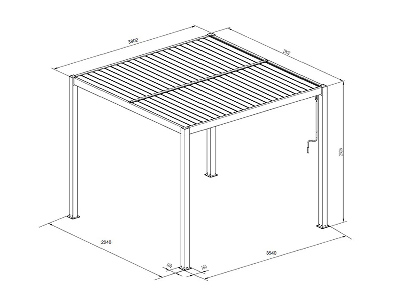Bioklimatisk pergola pavillon San Pablo Alu+, 3x4m, Hvid, 4 stk. - Image 6