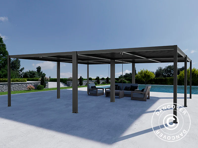 Bioklimatisk pergola pavillon San Pablo Alu+, 3x4m, Sort, 4 stk. - Image 2