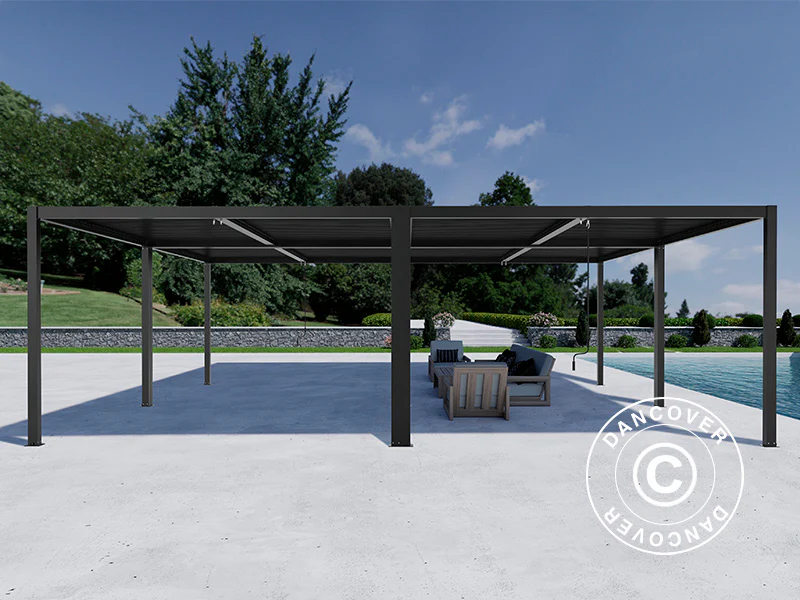 Bioklimatisk pergola pavillon San Pablo Alu+, 3x4m, Sort, 4 stk. - Image 3