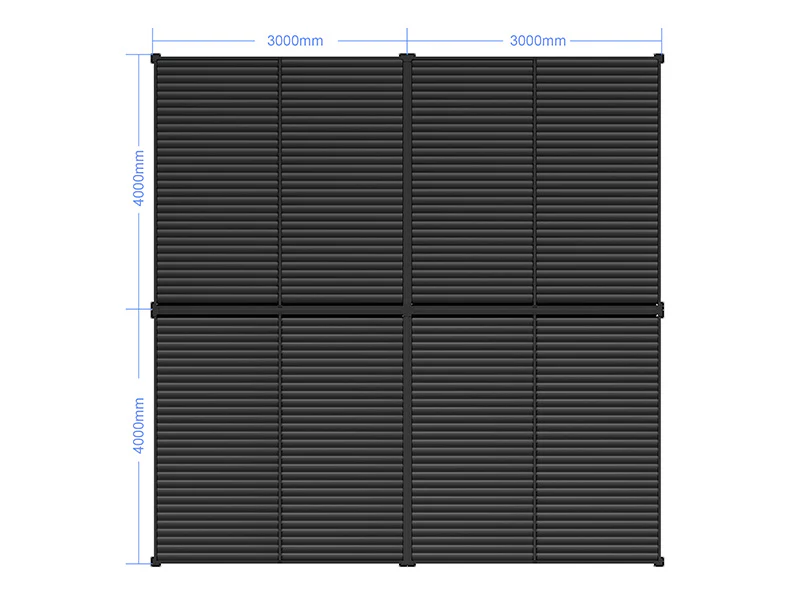 Bioklimatisk pergola pavillon San Pablo Alu+, 3x4m, Sort, 4 stk. - Image 5
