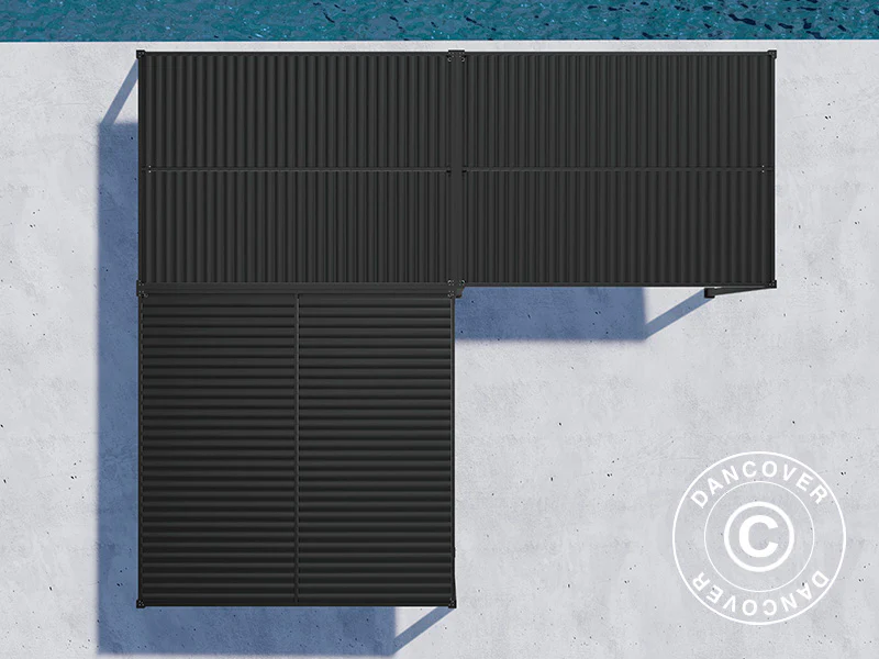 Bioklimatisk pergola pavillon San Pablo Alu+, 4x4m, Sort, 3 stk. - Image 5