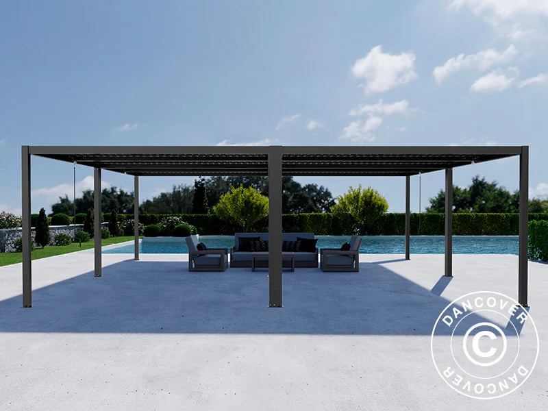 Bioklimatisk pergola pavillon San Pablo Alu+, 4x4m, Sort, 4 stk. - Image 3