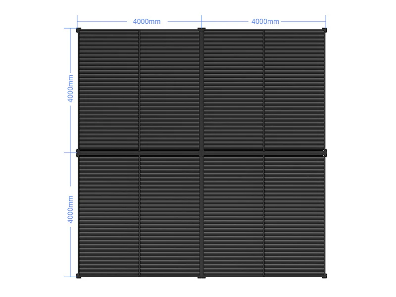 Bioklimatisk pergola pavillon San Pablo Alu+, 4x4m, Sort, 4 stk. - Image 6