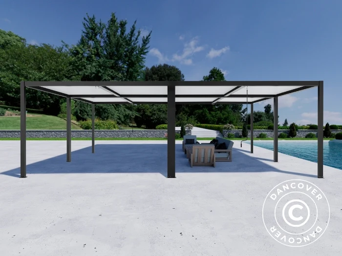 Bioklimatisk pergola pavillon San Pablo Alu+, 4x4m, Sort/Hvid, 4 stk. - Image 2