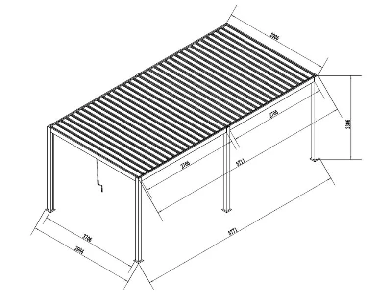 Bioklimatisk pergola pavillon San Pablo Steel+, 3x5,8m, Hvid - Image 5