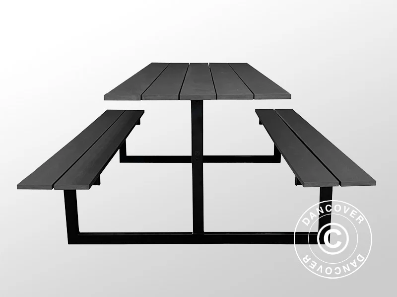 Bord/bænkesæt, nonwood, 1,75x1,5m, Sort/Antracit - Image 3