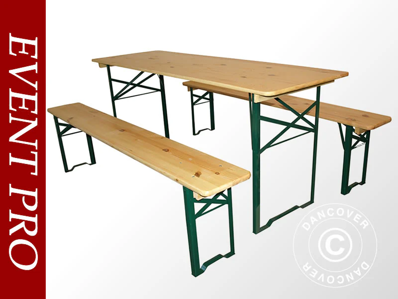 Bord/bænkesæt PRO 220x60x78cm, Lyst træ