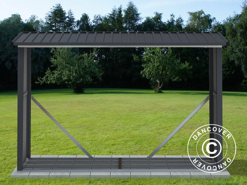 Brændeskur 2,42x0,89x1,56m, 2,15m², ProShed®, Antracit - Image 2