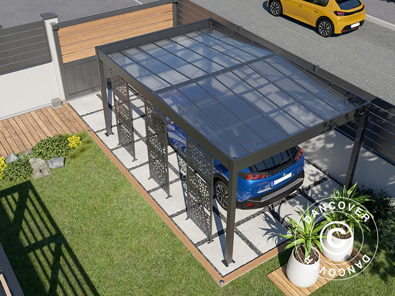 Carport Libeccio 3 m/sidepaneler, 3,26x5,09x2,34m, Antracit - Image 6