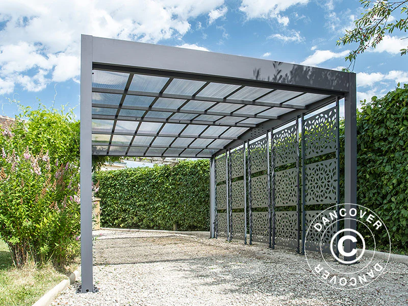 Carport Libeccio 5 m/sidepaneler, 3,26x5,09x2,34m, Antracit - Image 4