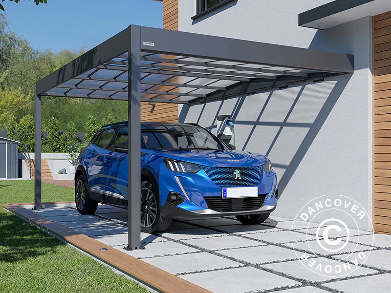 Carport til væg Libeccio Wall, 3,2x5,09x2,34m, Antracit - Image 4