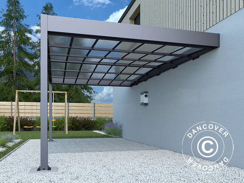 Carport til væg Libeccio Wall, 3,2x5,09x2,34m, Antracit - Image 5